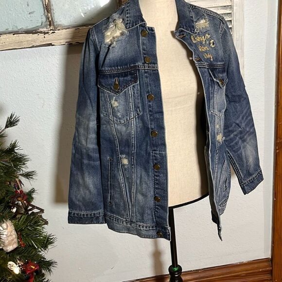 NWT Oversized Jean Jacket by Sandrine Rose Free People Collab - Picture 5 of 13